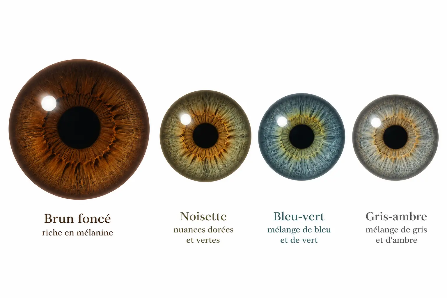Quelles sont les différentes couleurs des yeux ?